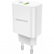 Сетевое зарядное устройство «Borofone» BA55A, 1USB/Type-C, 20W, QC3.0, белый