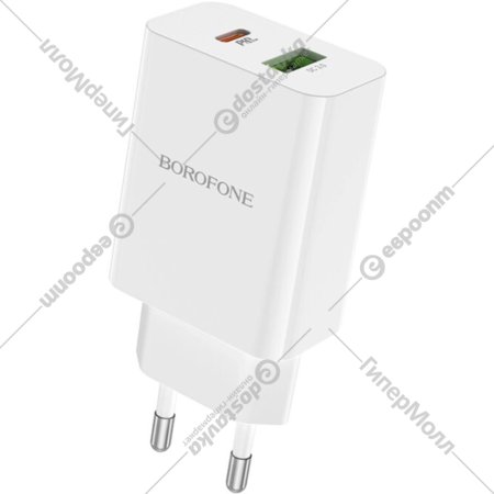 Сетевое зарядное устройство «Borofone» BA56A, 1USB/Type-C, 20W, белый