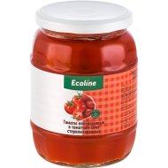 Томаты Эколайн неочищенные, в томатном соке, 670 г