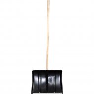 Лопата снегоуборочная «Рубин-7» Циклон, пластик, оцинкованная планка, деревянный черенок, 480х360х32 мм