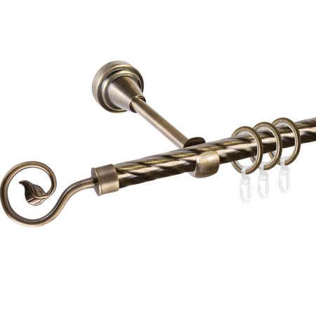 Карниз «АС Форос» Grace, D16К, Антик, Завиток одинарный, 2.4 м