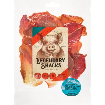 Продукт мясной из свинины Джерки острые с белым перцем сушеные, 100 г