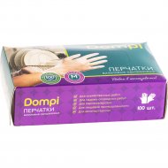 Перчатки виниловые одноразовые «Dompi» размер М, 100 шт