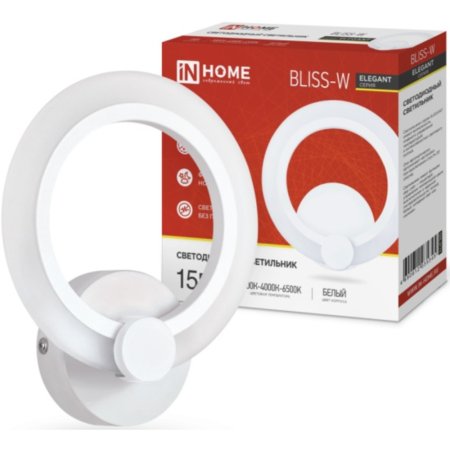 Светильник светодиодный In Home Elegant Bliss-W, 15Вт, 230В, 3000-6500K, 1050Лм, Step Color, белый
