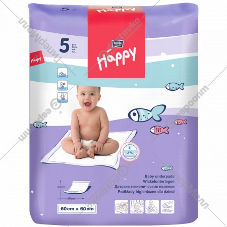 Пеленки гигиенические детские «Bella Baby Happy» 60 х 60, 5 шт