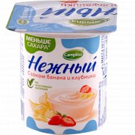Йогуртный продукт «Нежный» банан и клубника, 1.2%, 100 г