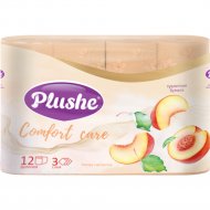 Туалетная бумага «Plushe» Comfort care, Honey Nectarine, 3 слоя, 12 рулонов