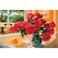 Алмазная живопись «Darvish» Букет цветов у окна, DV-9516-13, 20х30 см