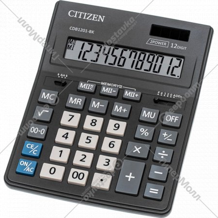 Калькулятор настольный «Citizen» 12 разрядов, CDB1201-BK