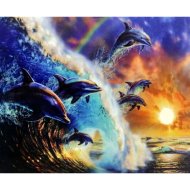 Алмазная живопись «Darvish» Дельфины, DV-9517-7, 30х40 см