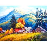 Алмазная живопись «Darvish» Деревня у подножья гор, DV-9512-3, 30х40 см