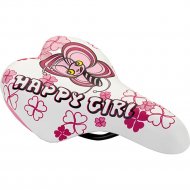 Сиденье велосипедное «DDK» Happy girl, 1217A, белый/розовый