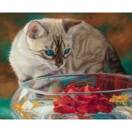 Алмазная живопись «Darvish» Любопытный котенок, DV-9517-16, 30х40 см