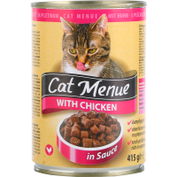 

Конс.корм д/кошек "CAT MENU" (кур.) 415г