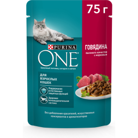 Корм для кошек «Purina One» с го­вя­ди­ной, 75 г