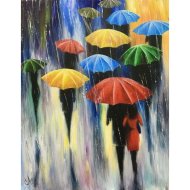 Алмазная живопись «Darvish» Разноцветные зонтики, DV-9518-8, 40х50 см