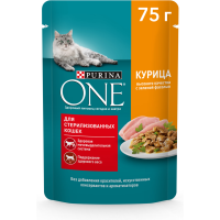 

Корм д/стер.кош "PURINA ONE"(кур/фас)75г