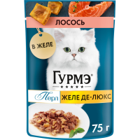 

Корм "GOURMET PERLE DE LUX"(желе,лос)75г