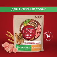 

Корм для собак м/п"ONE"(курица/рис)600г