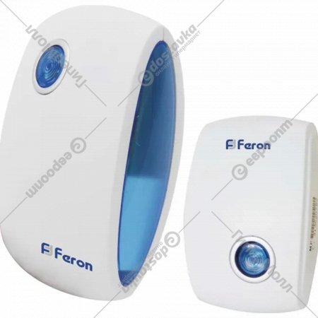 Электрический звонок «Feron» E-376, 23689, белый/синий