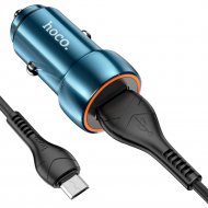 Автомобильное зарядное устройство «Hoco» Z46, Usb QC3.0 + кабель Type-C, металлик