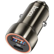 Автомобильное зарядное устройство «Hoco» Z46A, Usb QC3.0+Type-C PD20W, металлик