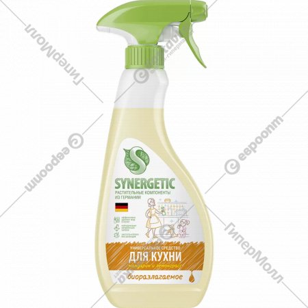 Чистящее средство для кухни «Synergetic» гипоаллергенное, мандарин и лемонграсс, 0.5 л