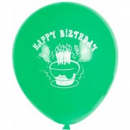 Воздушные шарики «С Днем Рождения!» зеленый, 100 шт