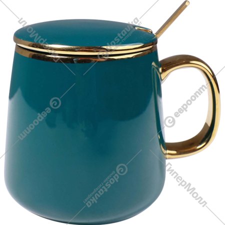 Чашка «AksHome» Moonshine, темно-зеленый/золото, 12х9х19.5 см