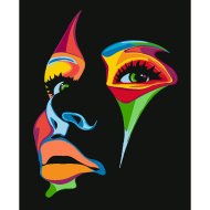Набор для рисования «Darvish» по номерам, Девушка, на черном холсте, DV-14324, 40х50 см