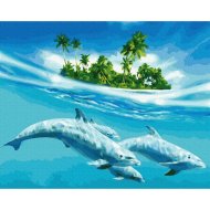 Набор для рисования «Darvish» по номерам, Дельфины, DV-9519-13, 30х20 см