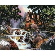 Набор для рисования «Darvish» по номерам, Дом у водопада, DV-9521-6, 40х50 см