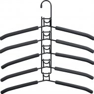 Вешалка-плечики для одежды «Bradex» Гинго, 5 в 1, 38 см, черная, арт.TD 0722