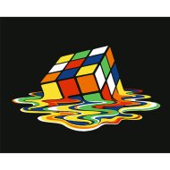 Набор для рисования «Darvish» по номерам, Кубик-рубика, на черном холсте, DV-14327, 40х50 см