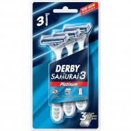 Станок бритвенный одноразовый «Derby» Samurai 3 Platinum, 3 лезвия, на блистере, 3 шт
