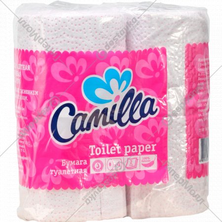 Бумага туалетная «Camilla» pink, 2 слоя, 4 рулона.