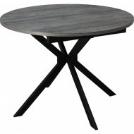 Обеденный стол «Listvig» Vega, сосна пасадена/черный, 135х100 см