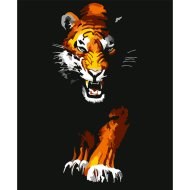 Набор для рисования «Darvish» по номерам, Тигр, на черном холсте, DV-14331, 40х50 см