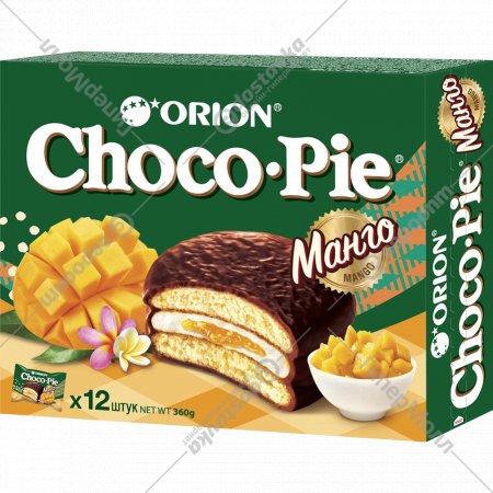 Печенье-бисквит «Choco Pie Orion» манго, 12х30 г