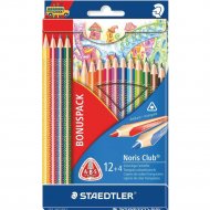 Набор цветных карандашей «Staedtler» Триплюс Слим, 127-NC12-P1, 12+4 цвета