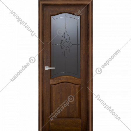 Дверь «Массив ольхи» Лео м. ДО Шенон/Графит с фрезеровкой, 200х60 см
