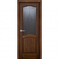 Дверь «Массив ольхи» Лео м. ДО Шенон/Графит с фрезеровкой, 200х70 см