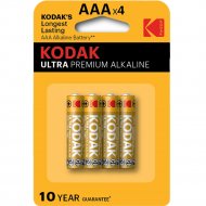 Элемент питания «Kodak» Ultra Premium LR03, AAA, алкалиновый, 4 шт.
