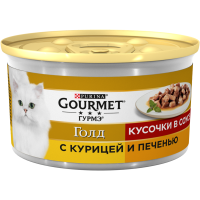 

Корм для кош."GOURMET GOLD" (кур/печ)85г