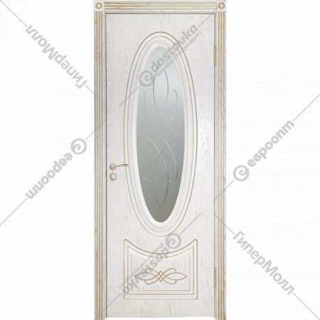 Дверь «Юркас шпон» Венеция-1 Эмаль золото/Фрезеровка №20, 200х90 см