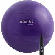 Фитбол «Starfit» GB-109, антивзрыв, с ручным насосом, фиолетовый, 1200 г, 75 см