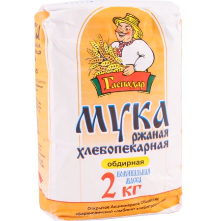 Мука ржаная «Гаспадар» хлебопекарная, обдирная, 2 кг