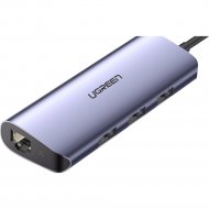 USB-хаб «Ugreen» USB-A to 3?USB 3.0+RJ45(1000M)+Micro USB Multifunction Adapter CM252, 60719