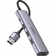 USB-хаб «Ugreen» USB 3.0 to 4хUSB 3.0 Hub With USB-C Power Port CM473, space gray, 20805