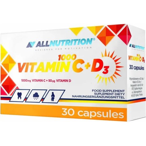 БАД «Allnutrition» Vitamin C 1000 + D3, 30 капсул